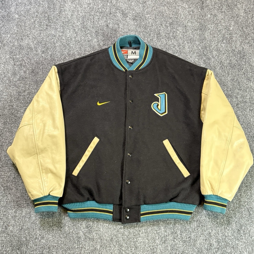 Vintage Nike Jacksonville Jaguars Varsity Jacket Men's Medium Leather Wool NFL